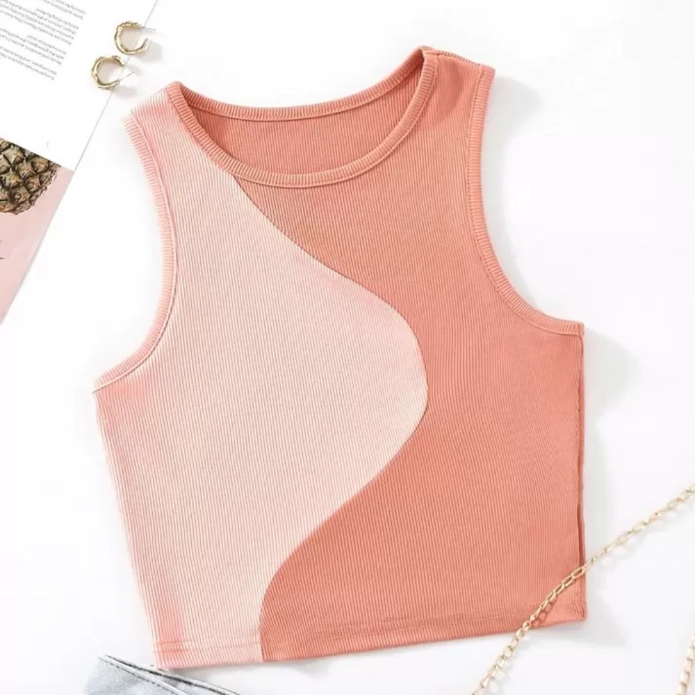 Shein Color Block Ribbed Tank